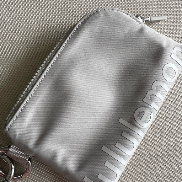 Lululemon Beige Wristlet Pouch + Never Lost Keychain Strap - Picture 3 of 12